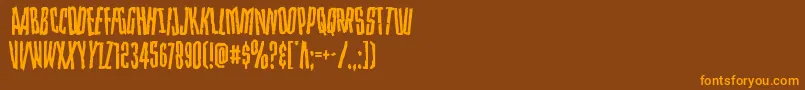 Strangerdangerdish Font – Orange Fonts on Brown Background