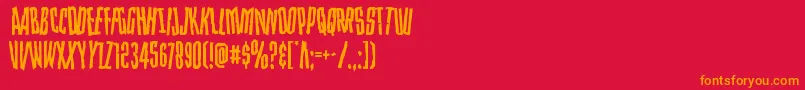 Strangerdangerdish Font – Orange Fonts on Red Background
