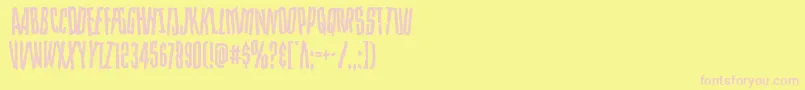 Strangerdangerdish-Schriftart – Rosa Schriften auf gelbem Hintergrund