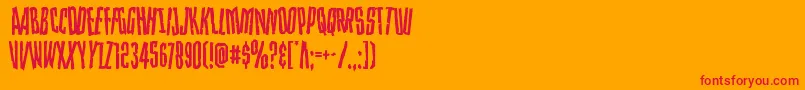 Strangerdangerdish Font – Red Fonts on Orange Background
