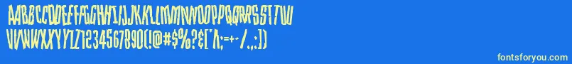 Strangerdangerdish Font – Yellow Fonts on Blue Background