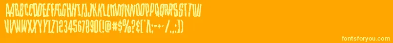 Strangerdangerdish Font – Yellow Fonts on Orange Background