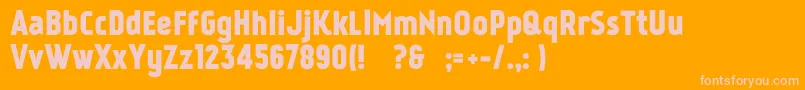 Kankin Font – Pink Fonts on Orange Background