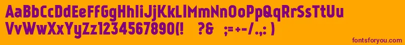 Kankin Font – Purple Fonts on Orange Background