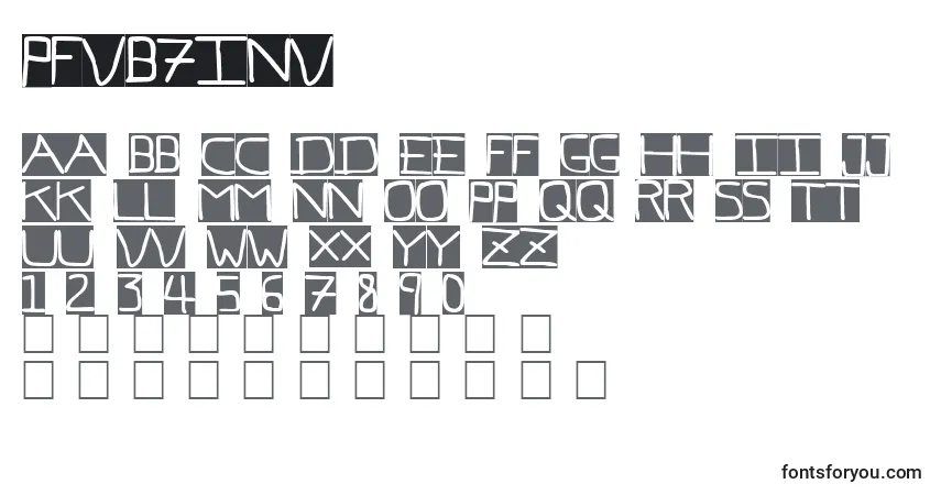 Czcionka Pfvb7inv – alfabet, cyfry, specjalne znaki