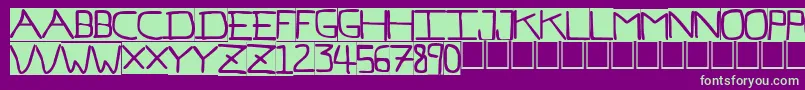 Шрифт Pfvb7inv – зелёные шрифты на фиолетовом фоне
