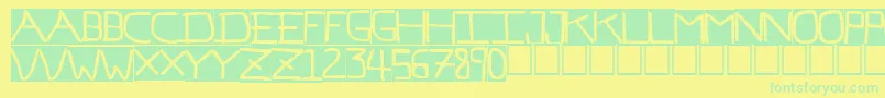 Pfvb7inv Font – Green Fonts on Yellow Background