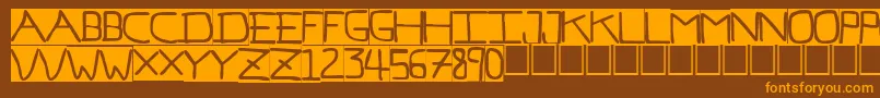 Pfvb7inv Font – Orange Fonts on Brown Background