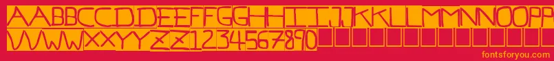 Pfvb7inv Font – Orange Fonts on Red Background