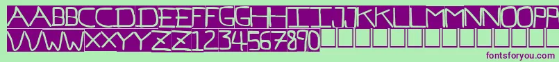 Pfvb7inv Font – Purple Fonts on Green Background