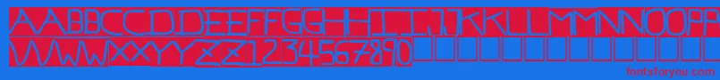 Pfvb7inv Font – Red Fonts on Blue Background