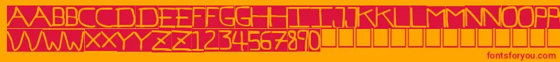 Pfvb7inv Font – Red Fonts on Orange Background