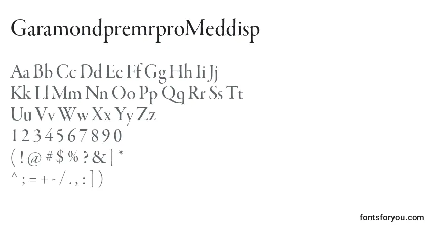 Шрифт GaramondpremrproMeddisp – алфавит, цифры, специальные символы