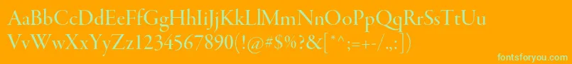GaramondpremrproMeddisp Font – Green Fonts on Orange Background