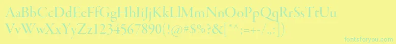 GaramondpremrproMeddisp Font – Green Fonts on Yellow Background