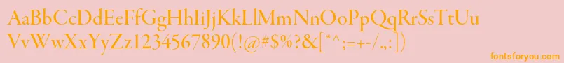 GaramondpremrproMeddisp-Schriftart – Orangefarbene Schriften auf rosa Hintergrund