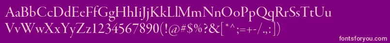 GaramondpremrproMeddisp Font – Pink Fonts on Purple Background