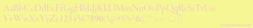 GaramondpremrproMeddisp Font – Pink Fonts on Yellow Background