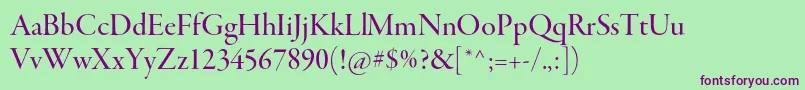 GaramondpremrproMeddisp Font – Purple Fonts on Green Background