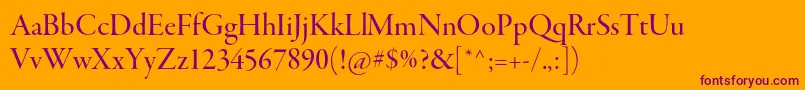 GaramondpremrproMeddisp Font – Purple Fonts on Orange Background