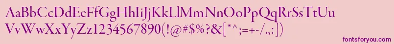 GaramondpremrproMeddisp Font – Purple Fonts on Pink Background
