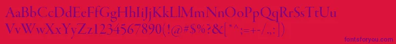 GaramondpremrproMeddisp Font – Purple Fonts on Red Background