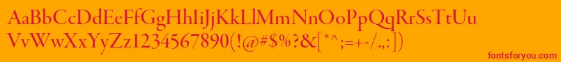 GaramondpremrproMeddisp Font – Red Fonts on Orange Background