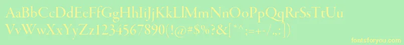 GaramondpremrproMeddisp Font – Yellow Fonts on Green Background