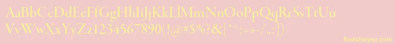 GaramondpremrproMeddisp Font – Yellow Fonts on Pink Background