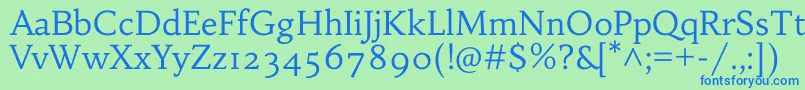 HabibiRegular Font – Blue Fonts on Green Background