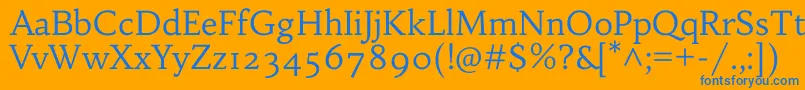 HabibiRegular Font – Blue Fonts on Orange Background