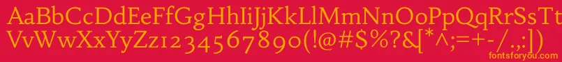 HabibiRegular Font – Orange Fonts on Red Background
