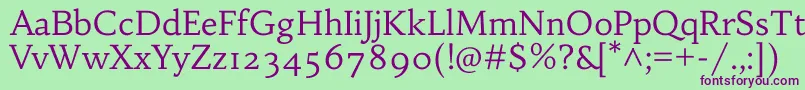 HabibiRegular Font – Purple Fonts on Green Background