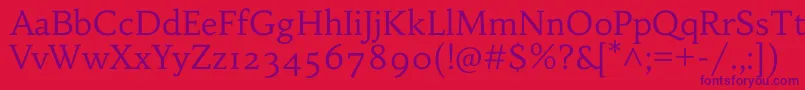 Шрифт HabibiRegular – фиолетовые шрифты на красном фоне