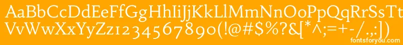 フォントHabibiRegular – オレンジの背景に白い文字