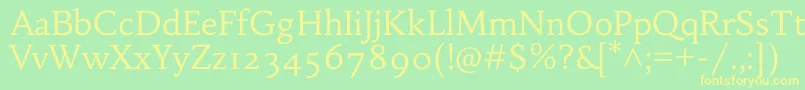 Шрифт HabibiRegular – жёлтые шрифты на зелёном фоне