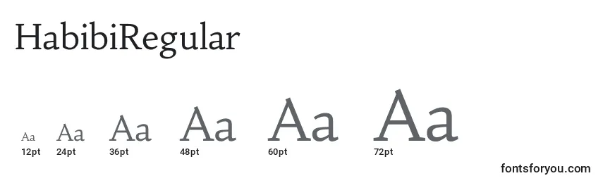 Размеры шрифта HabibiRegular