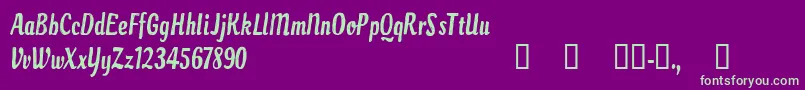 CfparadisecityRegular Font – Green Fonts on Purple Background