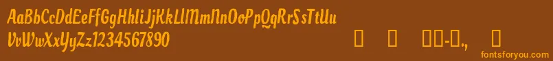 CfparadisecityRegular Font – Orange Fonts on Brown Background