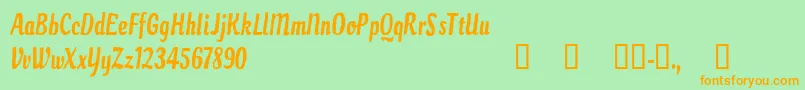 CfparadisecityRegular Font – Orange Fonts on Green Background