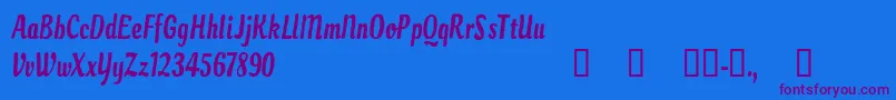 CfparadisecityRegular Font – Purple Fonts on Blue Background