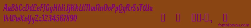 CfparadisecityRegular Font – Purple Fonts on Brown Background