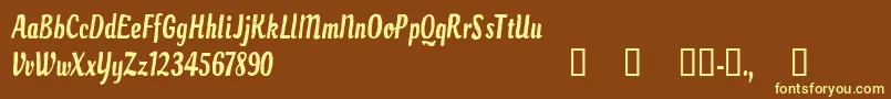 CfparadisecityRegular Font – Yellow Fonts on Brown Background