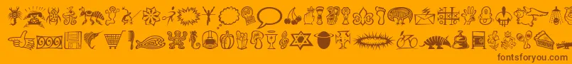 Шрифт DfDavesRavesTwottItc – коричневые шрифты на оранжевом фоне