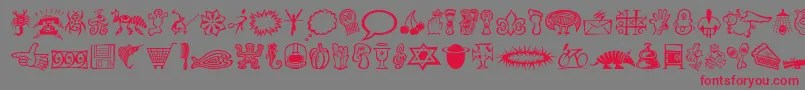 DfDavesRavesTwottItc Font – Red Fonts on Gray Background