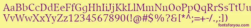 CompatilExquisitLtComRegular Font – Purple Fonts on Yellow Background