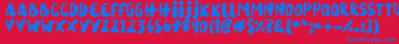 SnowySkies-fontti – siniset fontit punaisella taustalla