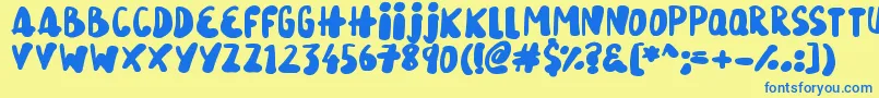 SnowySkies Font – Blue Fonts on Yellow Background