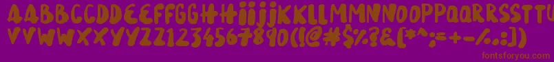 SnowySkies-Schriftart – Braune Schriften auf violettem Hintergrund