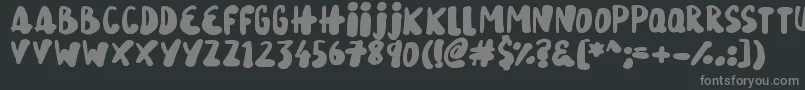 SnowySkies-fontti – harmaat kirjasimet mustalla taustalla